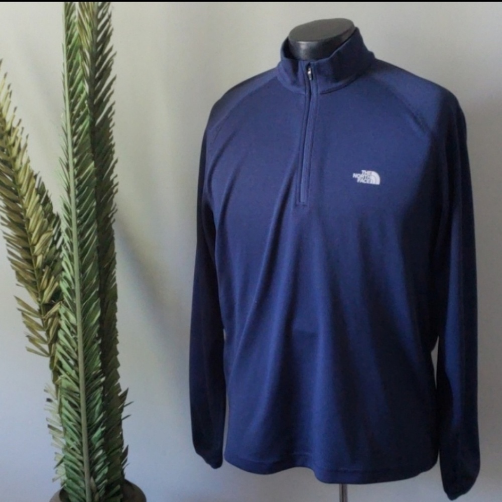 The North Face 1/4 zip navy blue pullover